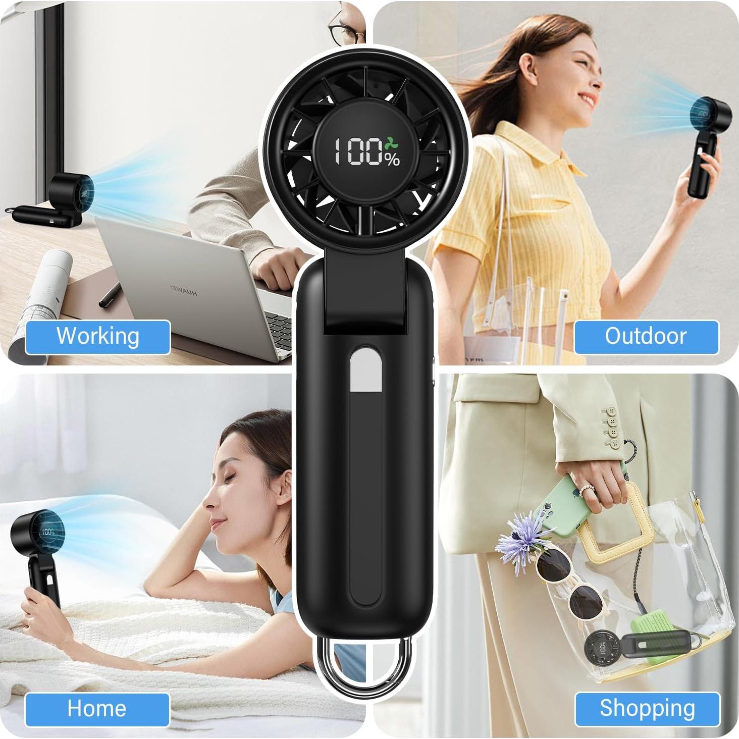 Ventilador Turbo Portátil Nezamay F15 6 Velocidades 5000mAh