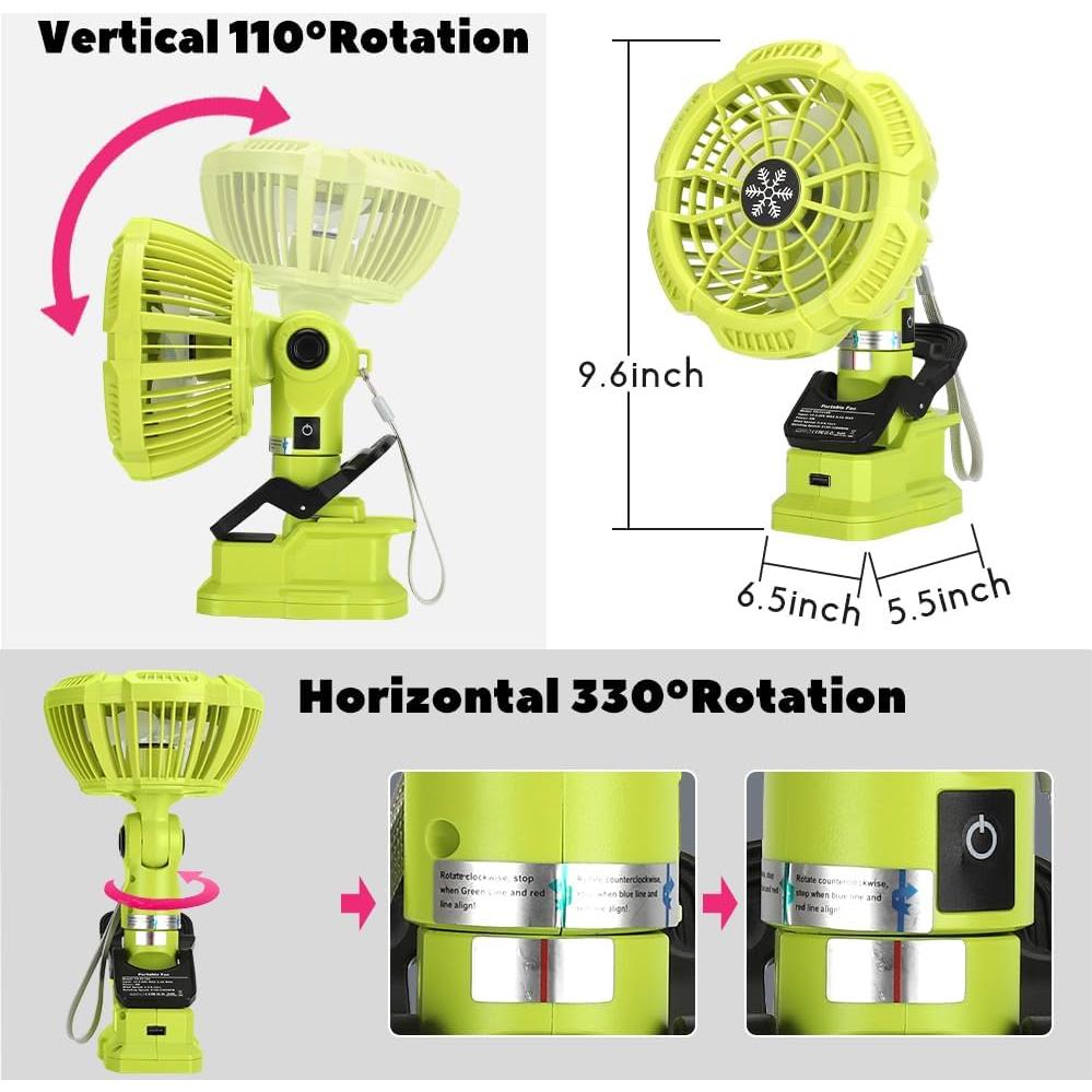 Ventilador Clip Inalámbrico WaxPar 18V 3 en 1 con USB