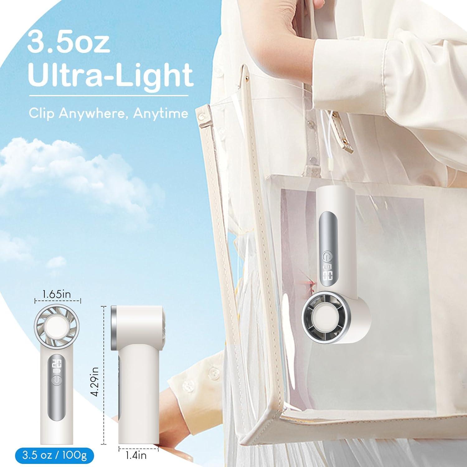 Ventilador portátil Gellumnious X98 mini 10h batería 141.7g gris