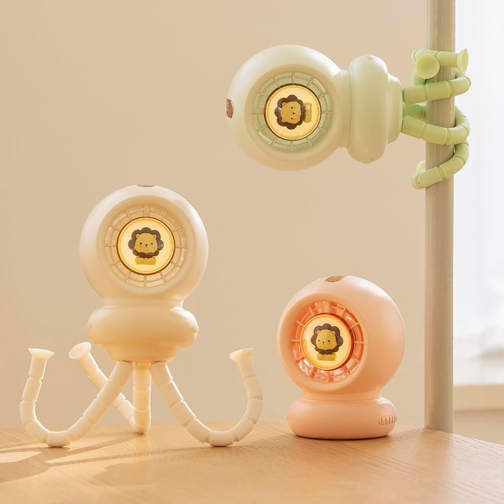 Ventilador Portátil IEOTT con Luz Nocturna y Oscilación 3600mAh