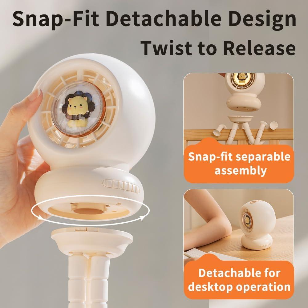 Ventilador Portátil IEOTT con Luz Nocturna y Oscilación 3600mAh