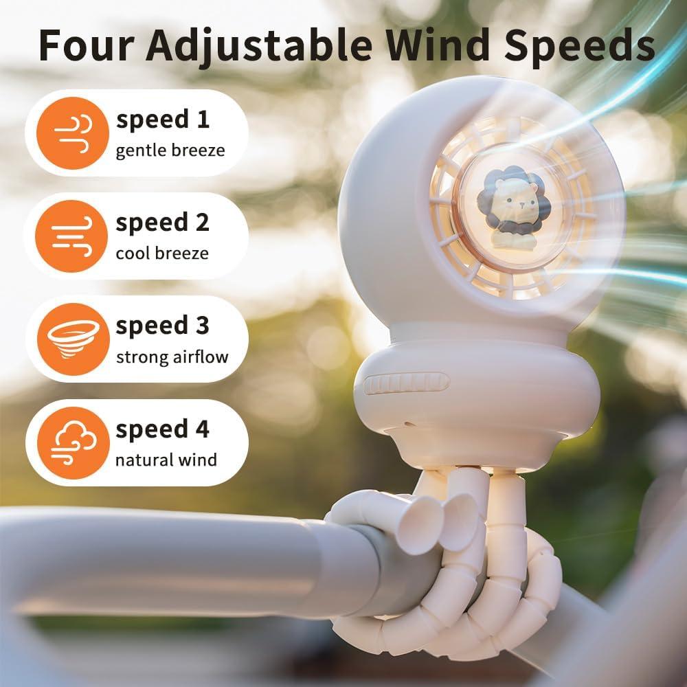 Ventilador Portátil IEOTT con Luz Nocturna y Oscilación 3600mAh