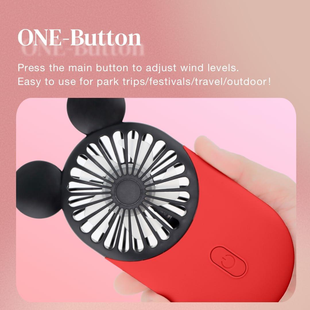 Ventilador Mini Portátil Kbinter KBT-MQFS USB 3 Velocidades Rojo/Azul