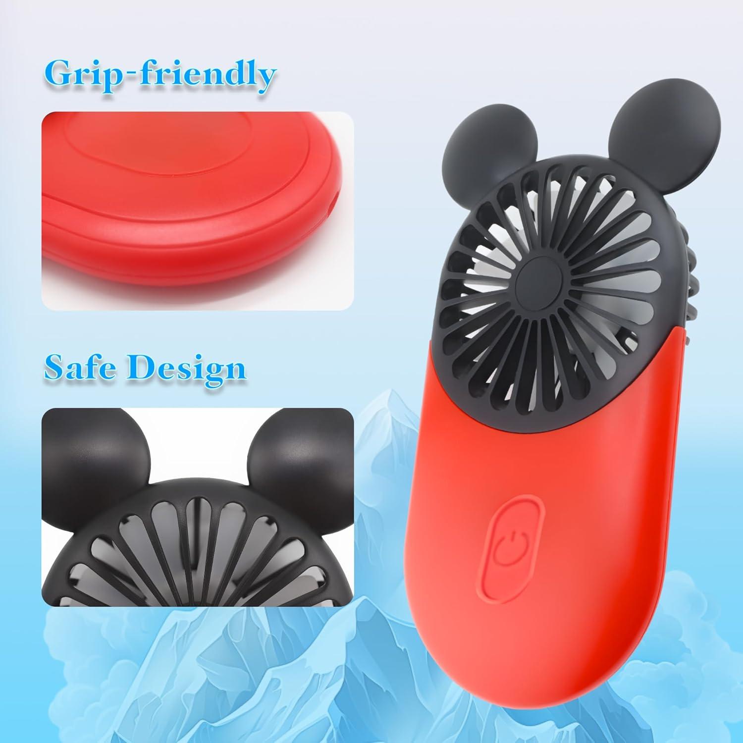 Ventilador Mini Portátil Kbinter KBT-MQFS USB 3 Velocidades Rojo/Azul