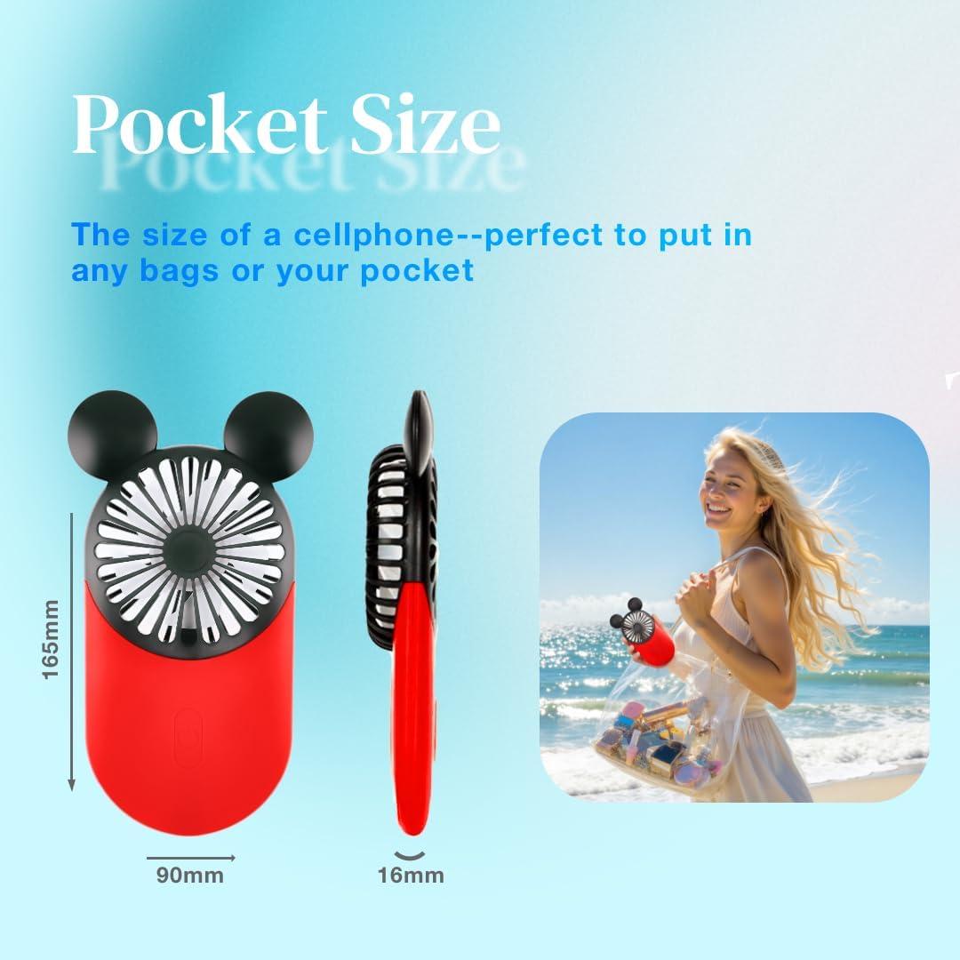 Ventilador Mini Portátil Kbinter KBT-MQFS USB 3 Velocidades Rojo/Azul