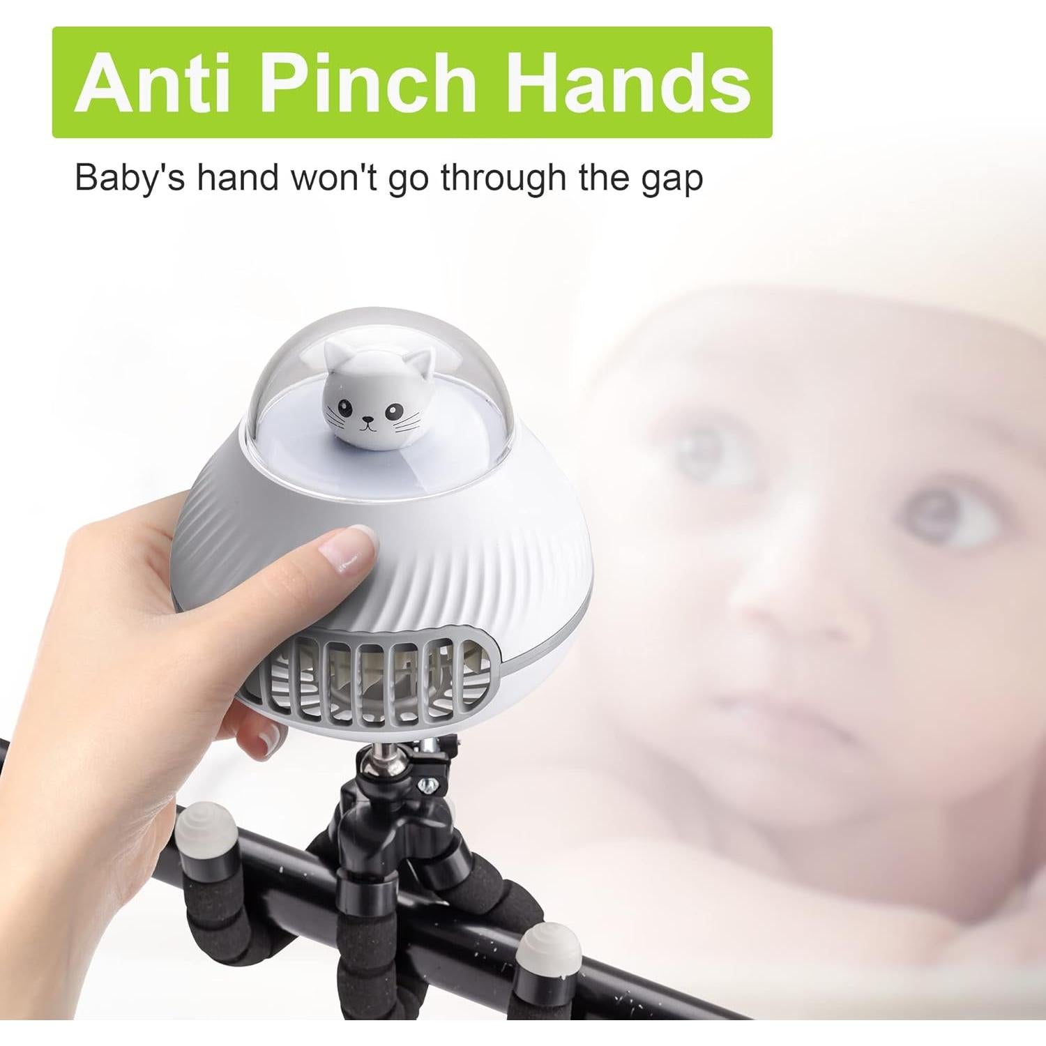 Ventilador Portátil para Cochecito Stanlips 2000mAh Silencioso