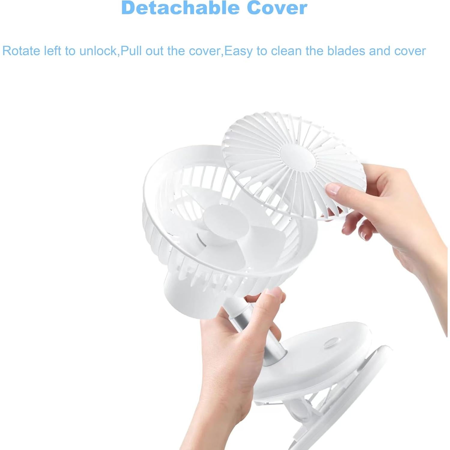 Ventilador Clip On Zestaline 6" Oscilante Recargable 5000mAh