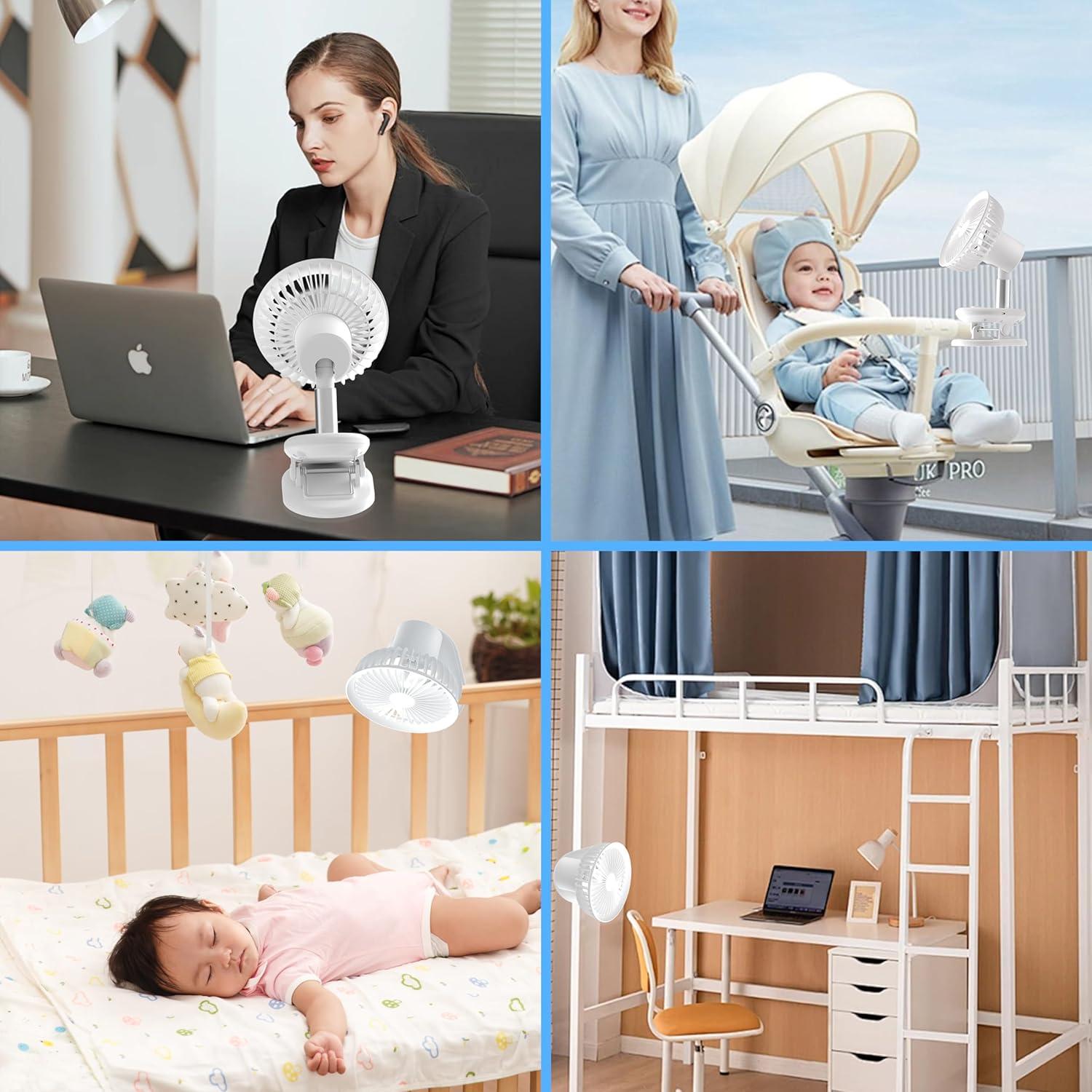 Ventilador Clip On Zestaline 6" Oscilante Recargable 5000mAh