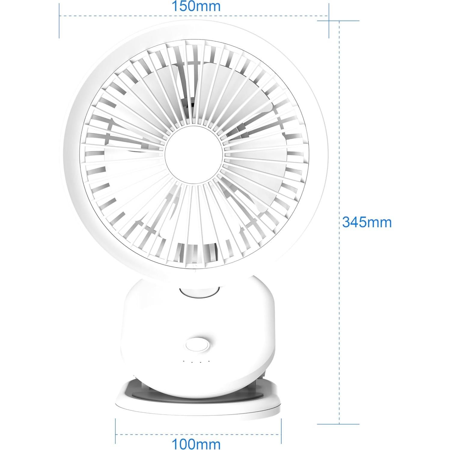 Ventilador Clip On Zestaline 6" Oscilante Recargable 5000mAh