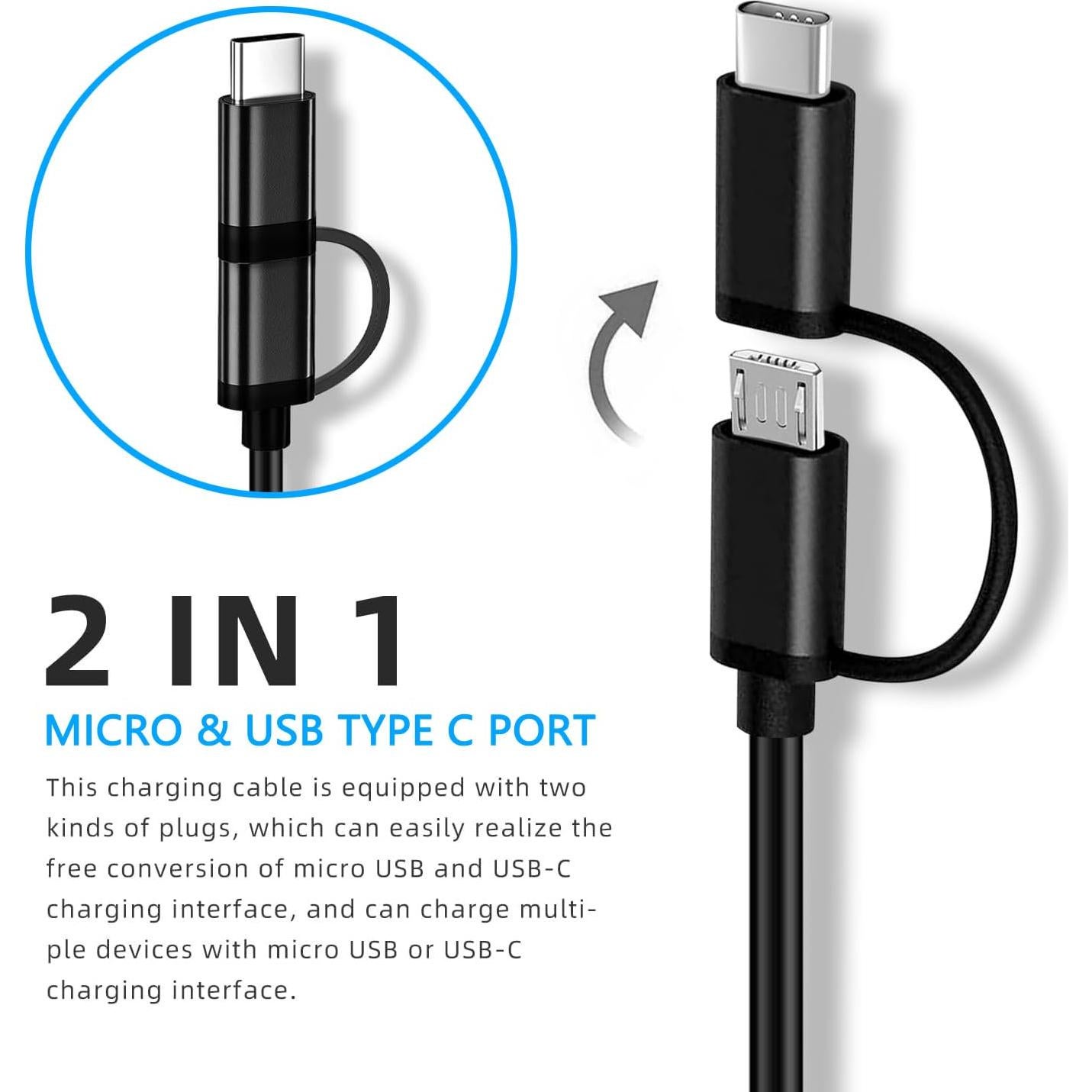 Cable de Carga USB 2.0 para Mini Ventilador SkyGenius/Aluan 1.2m