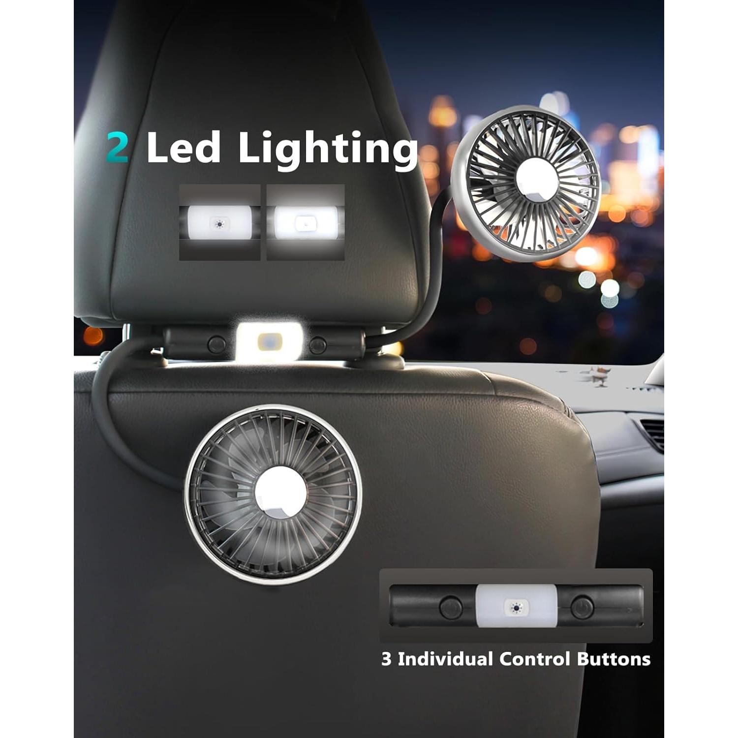 Ventilador de Auto xuenair 360° USB para Asiento Trasero