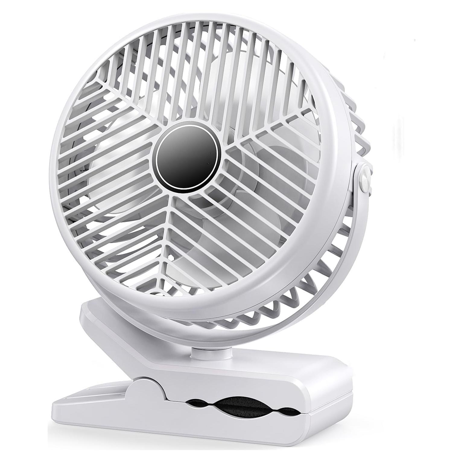 Ventilador Portátil Clip-on Genérico 10000mAh 3 Velocidades Blanco