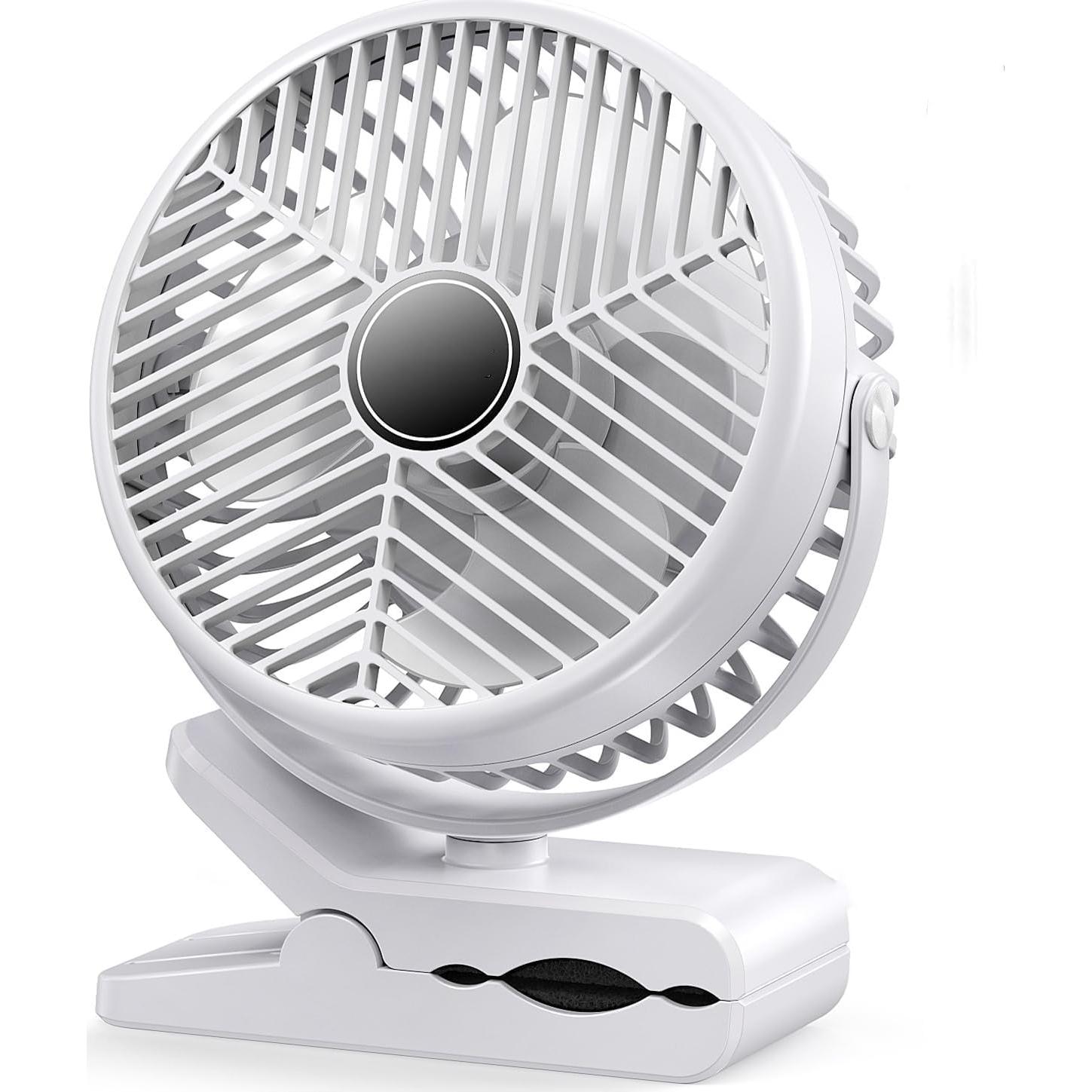 Ventilador Portátil Clip-on Genérico 10000mAh 3 Velocidades Blanco