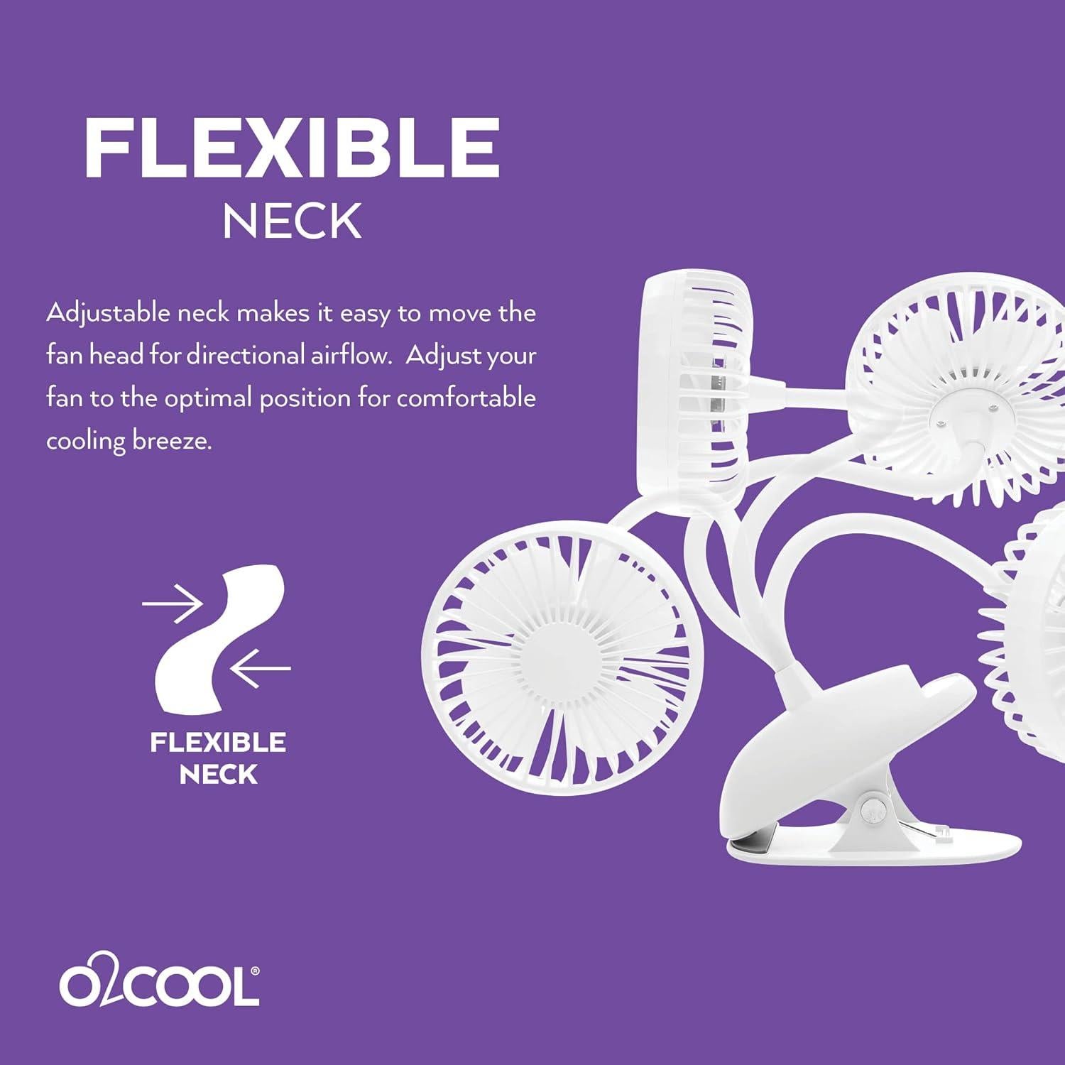 Ventilador de Clip Recargable O2COOL 10.16 cm 3 Velocidades