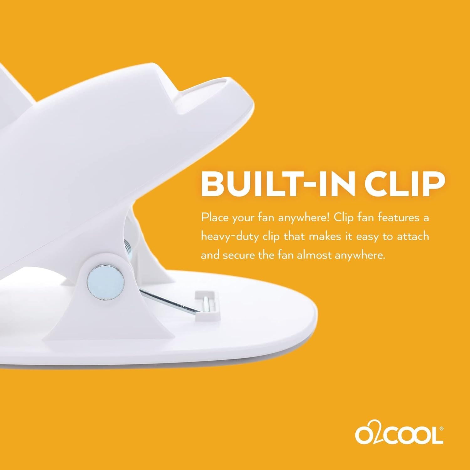 Ventilador de Clip Recargable O2COOL 10.16 cm 3 Velocidades
