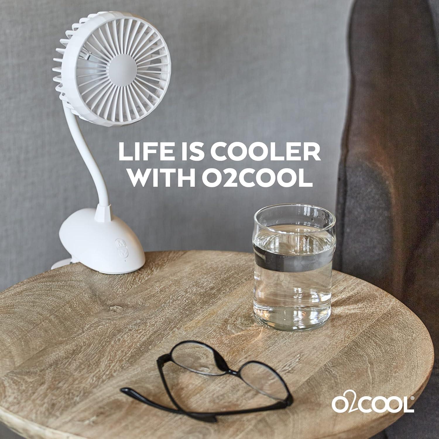 Ventilador de Clip Recargable O2COOL 10.16 cm 3 Velocidades