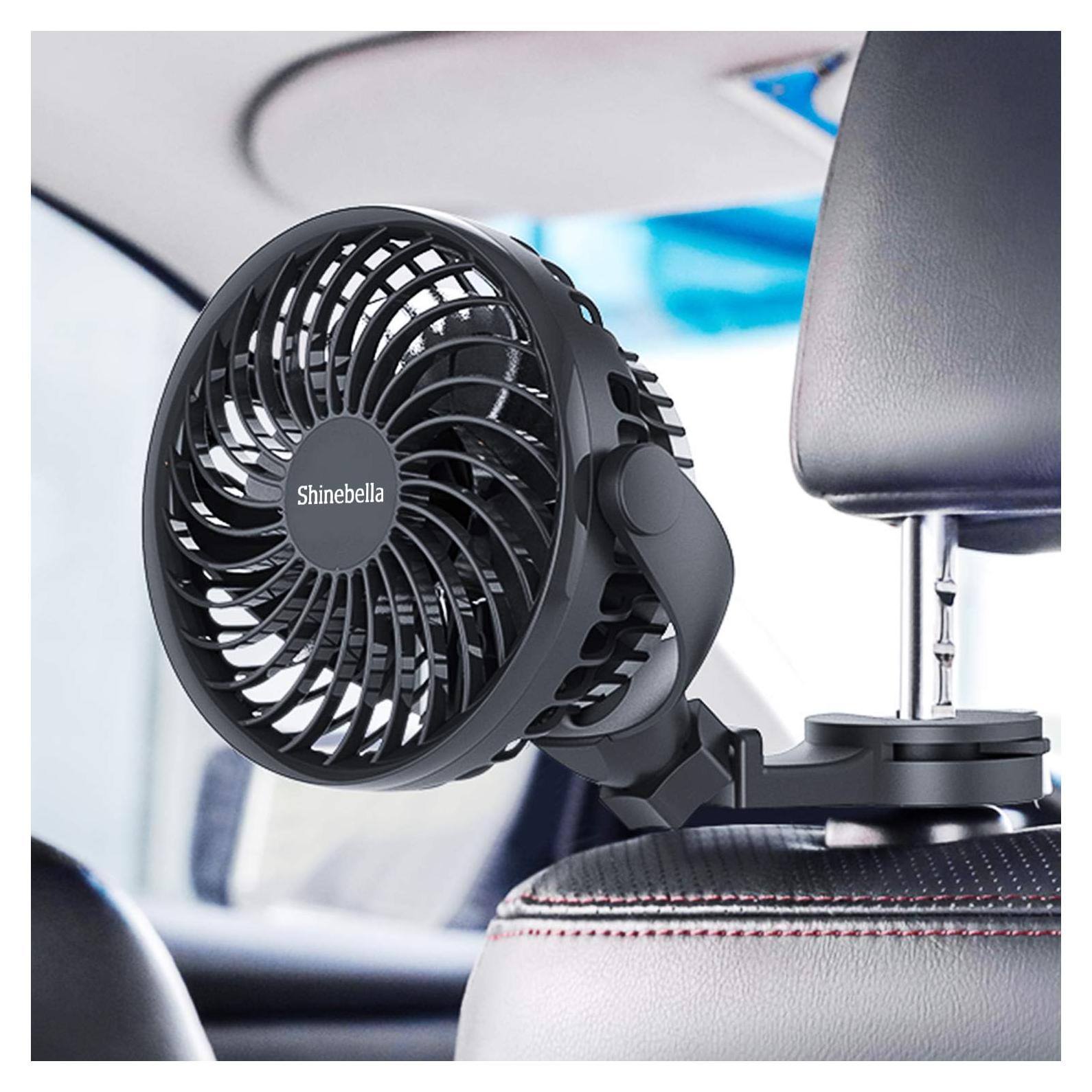 Ventilador de Clip para Coche Shinebella SCAFP1BK 5" USB 4 Velocidades