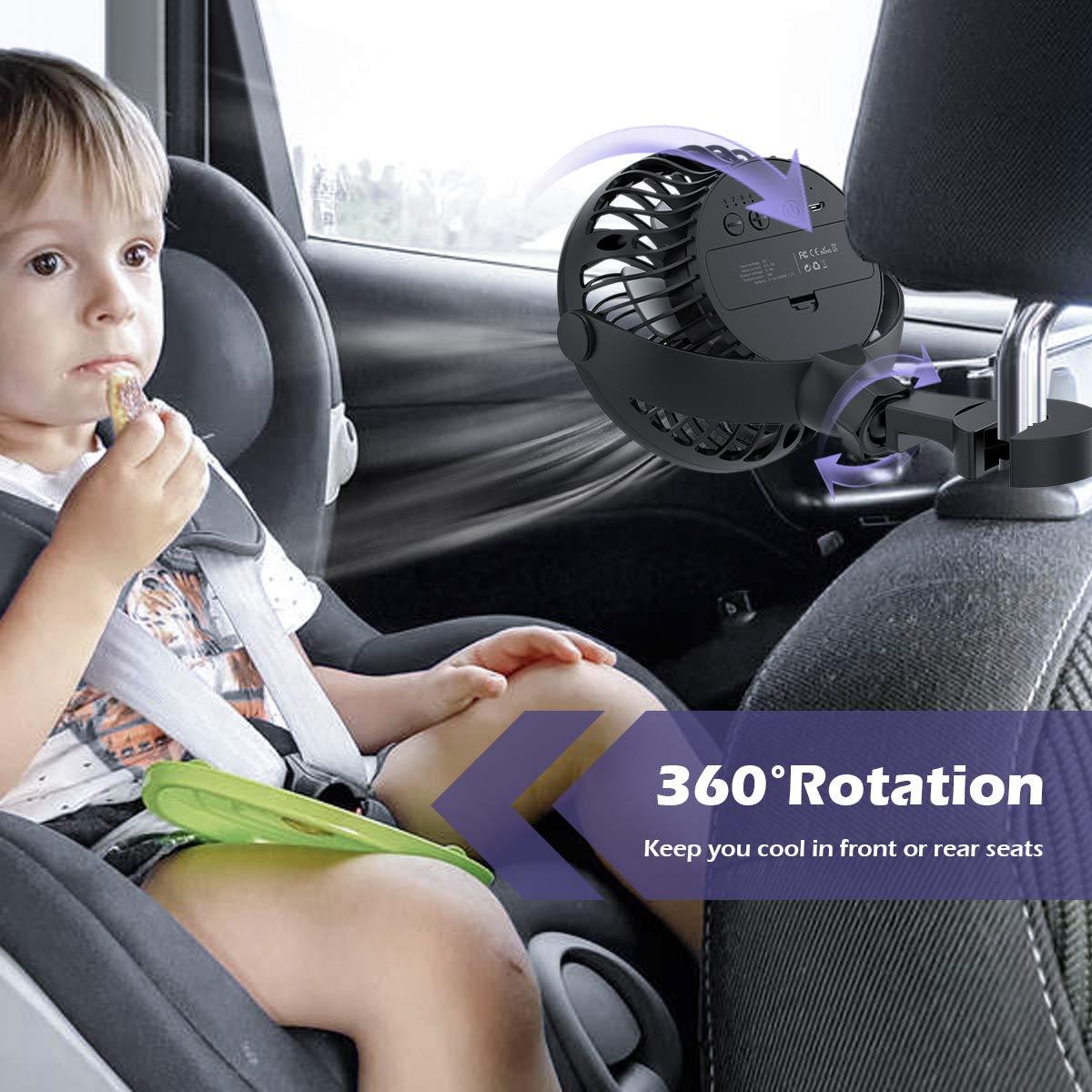 Ventilador de Clip para Coche Shinebella SCAFP1BK 5" USB 4 Velocidades