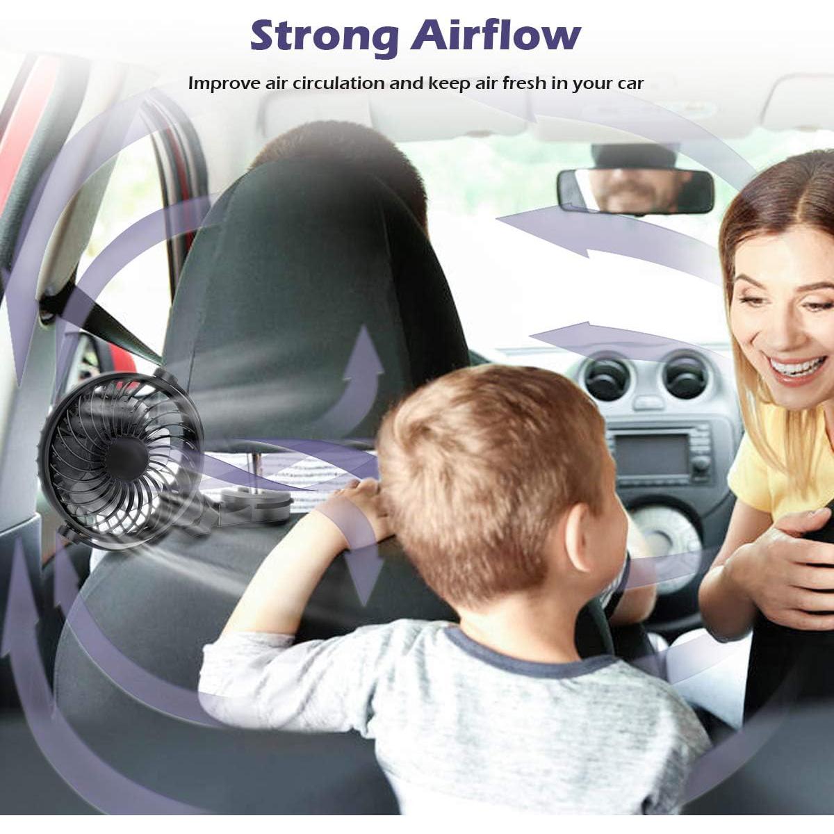 Ventilador de Clip para Coche Shinebella SCAFP1BK 5" USB 4 Velocidades