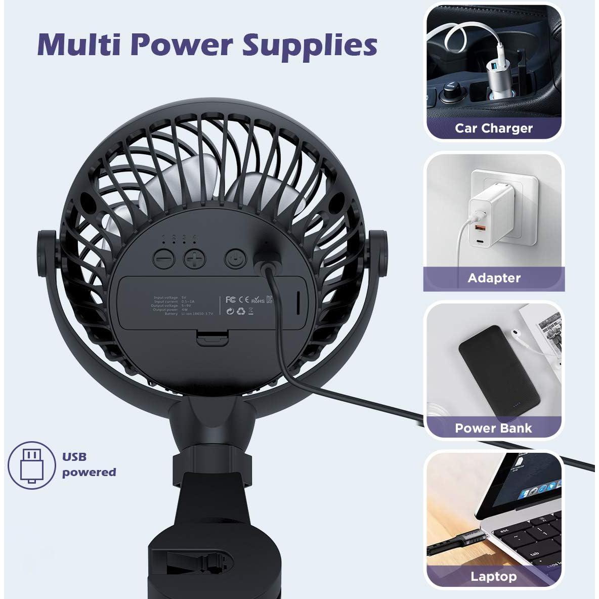 Ventilador de Clip para Coche Shinebella SCAFP1BK 5" USB 4 Velocidades