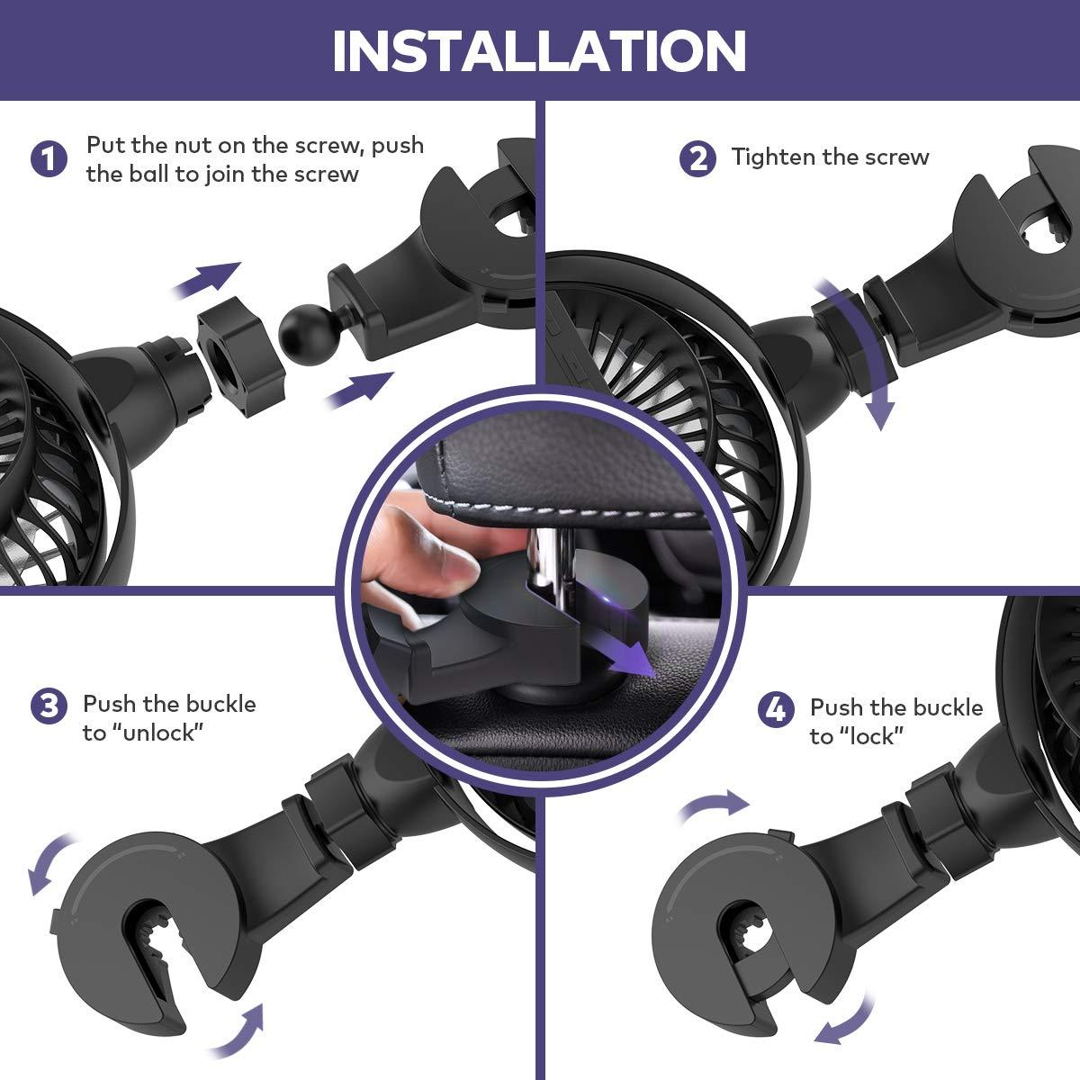 Ventilador de Clip para Coche Shinebella SCAFP1BK 5" USB 4 Velocidades