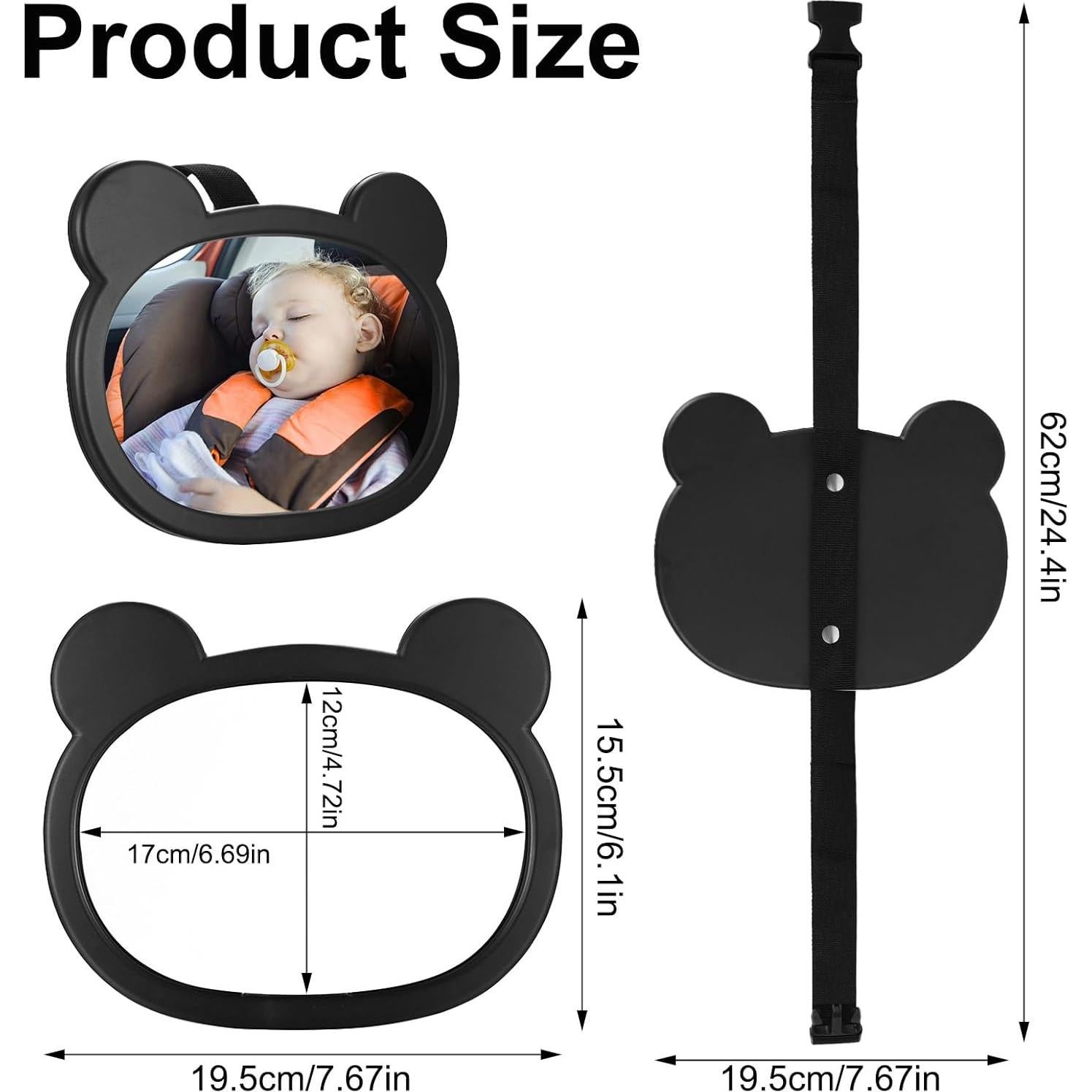 Espejo de Coche para Bebé Fulushouxi BGMUS-026-01 Negro