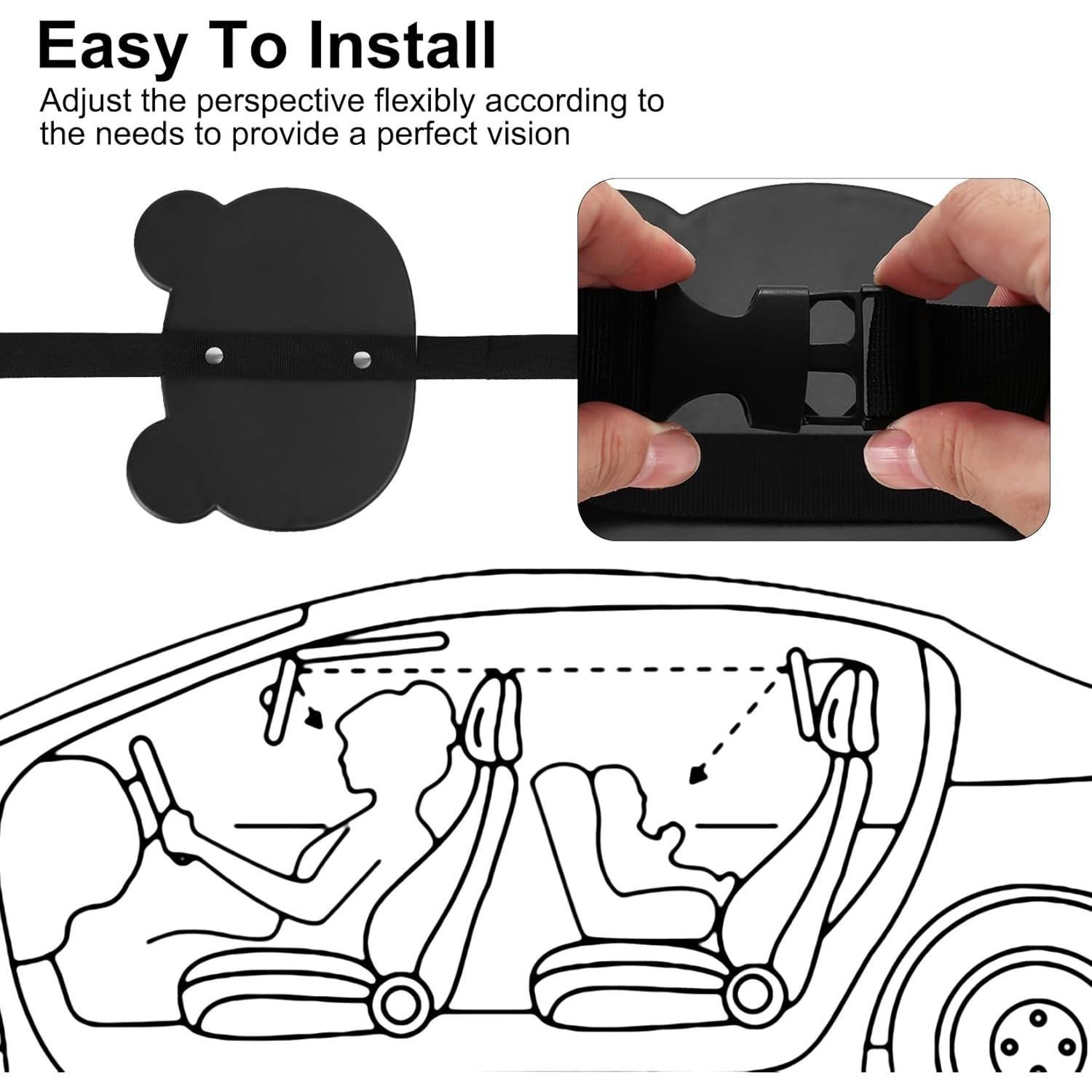 Espejo de Coche para Bebé Fulushouxi BGMUS-026-01 Negro