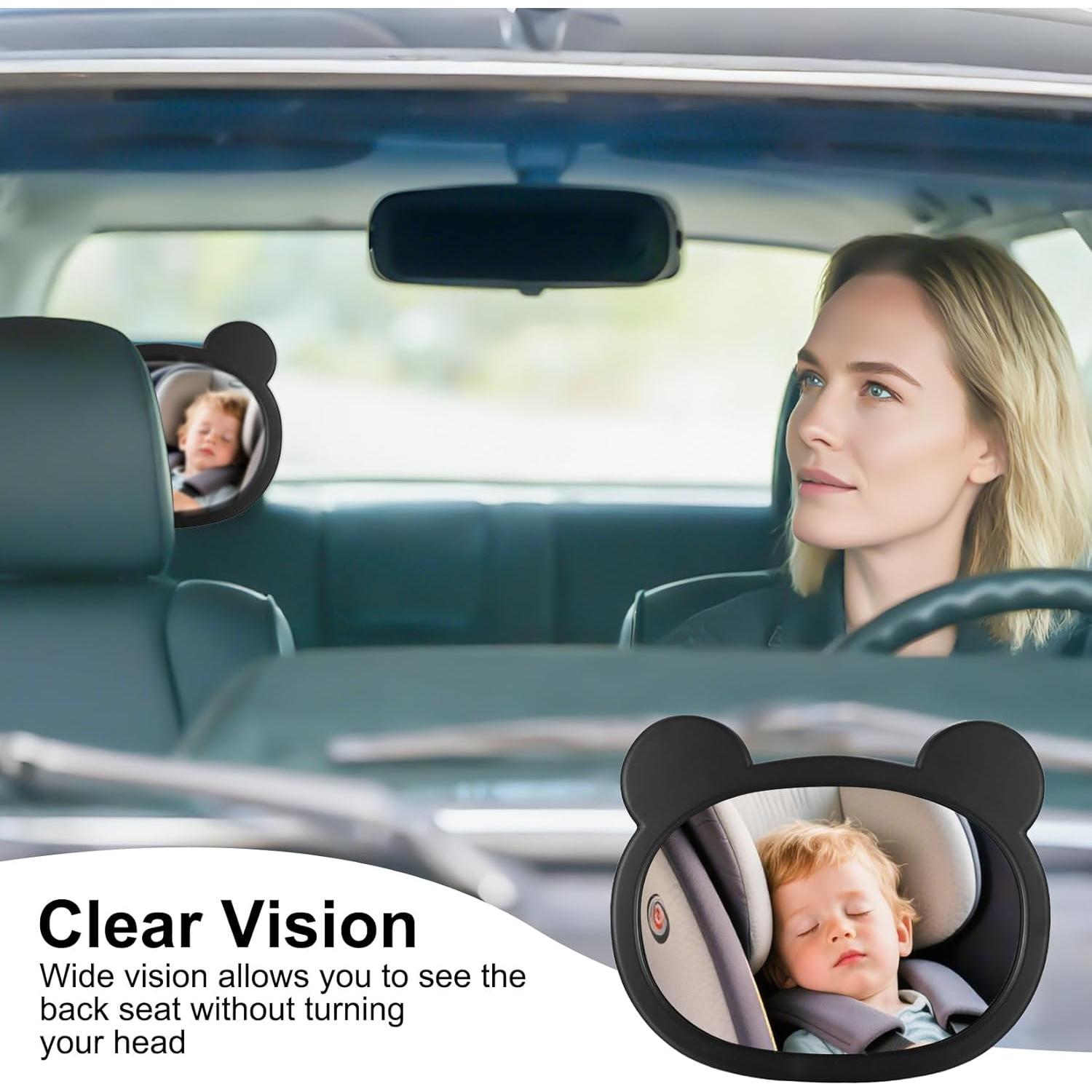 Espejo de Coche para Bebé Fulushouxi BGMUS-026-01 Negro