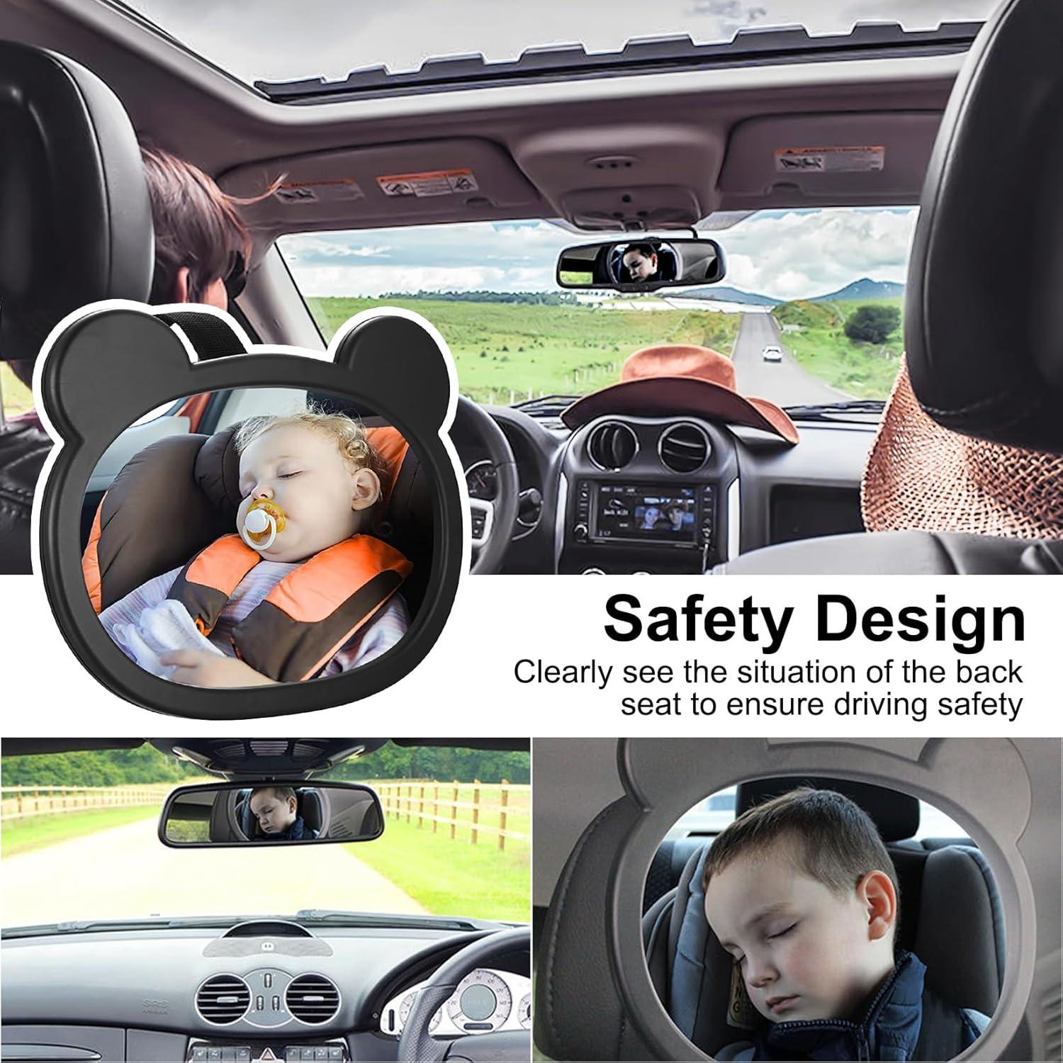 Espejo de Coche para Bebé Fulushouxi BGMUS-026-01 Negro