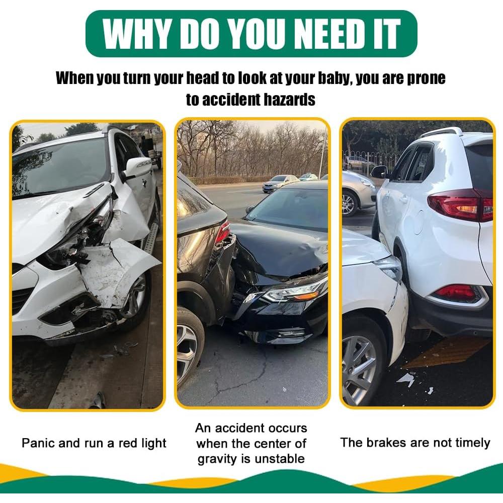 Espejo de Coche para Bebé Lyxheth Ajustable Universal 5.6x8.9cm