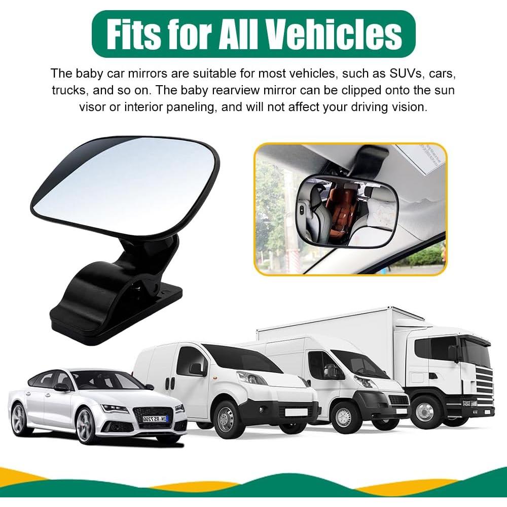 Espejo de Coche para Bebé Lyxheth Ajustable Universal 5.6x8.9cm