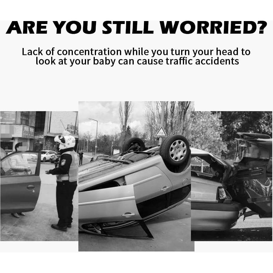 Espejo Retrovisor para Bebé YGDMD HD Ajustable 360° Negro