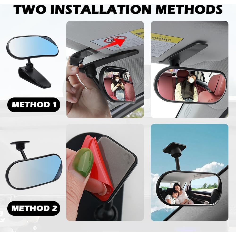 Espejo Retrovisor para Bebé YGDMD HD Ajustable 360° Negro