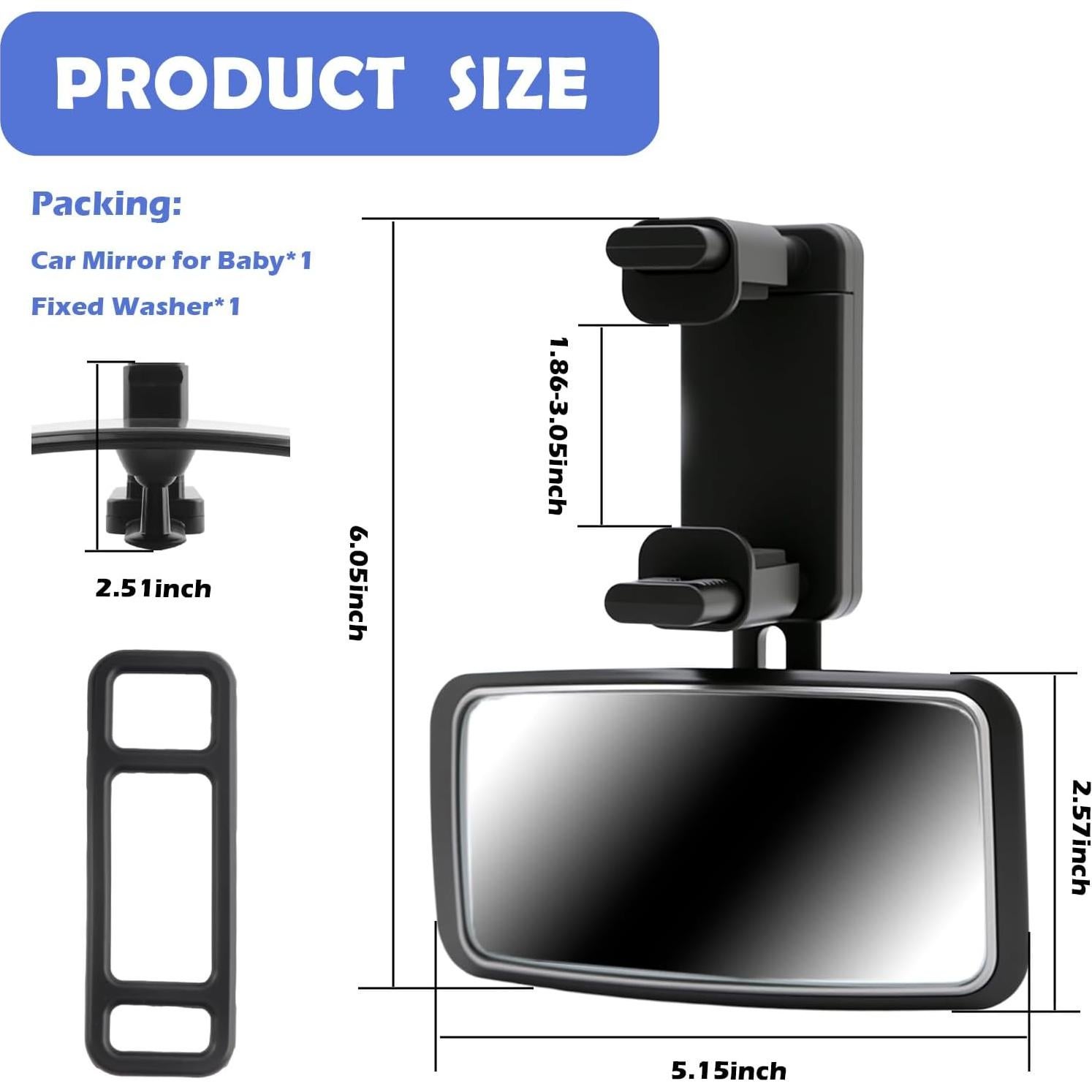 Espejo de Coche para Bebé Figpade Ajustable 360° Curvado