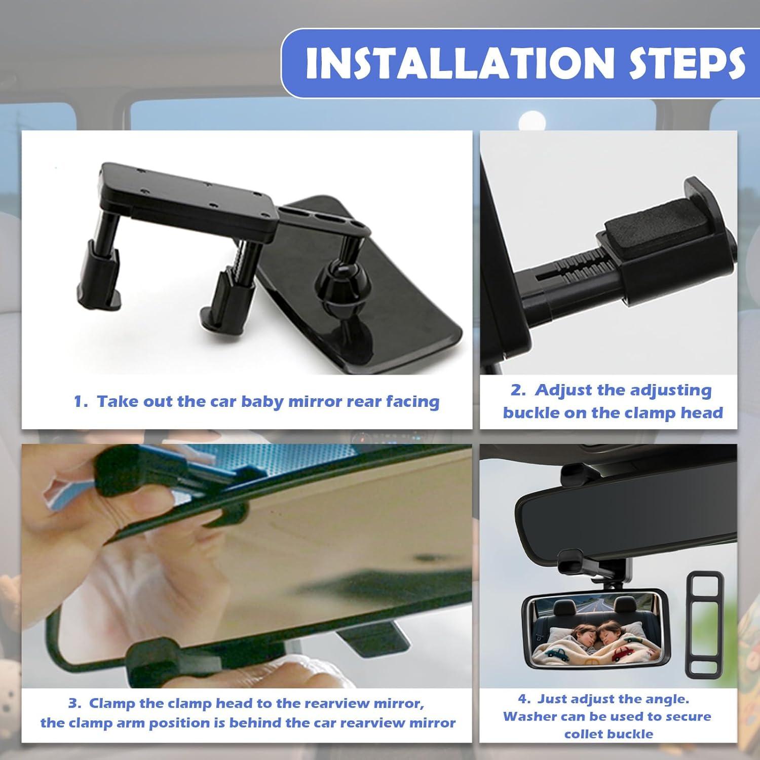 Espejo de Coche para Bebé Figpade Ajustable 360° Curvado