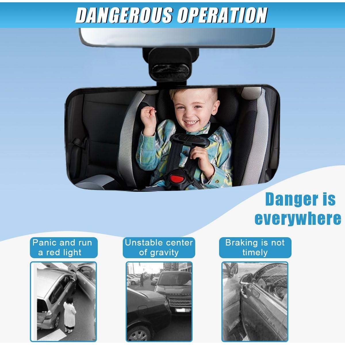 Espejo Convexo para Bebés UHANBUT Ajustable 360° Negro