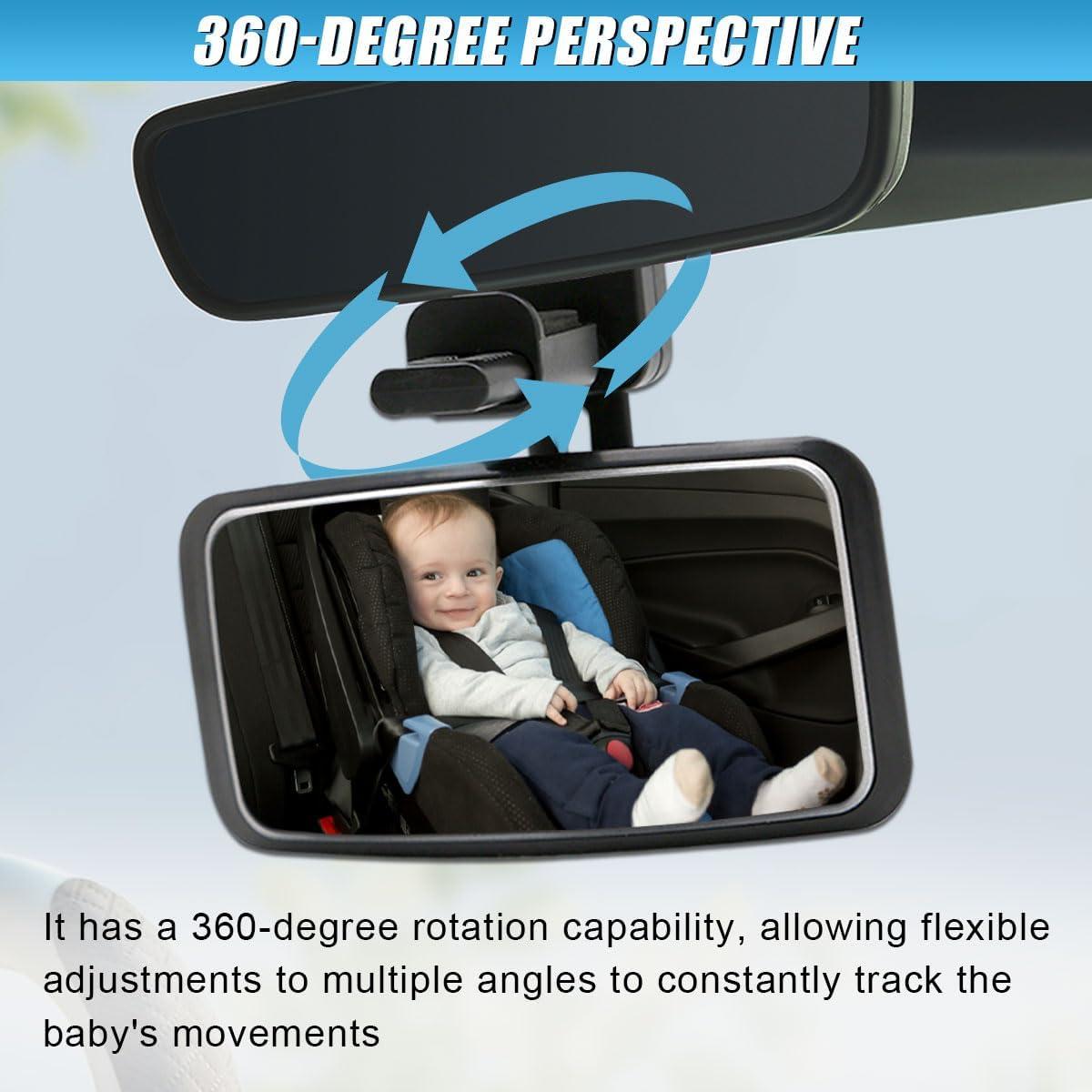 Espejo Convexo para Bebés UHANBUT Ajustable 360° Negro