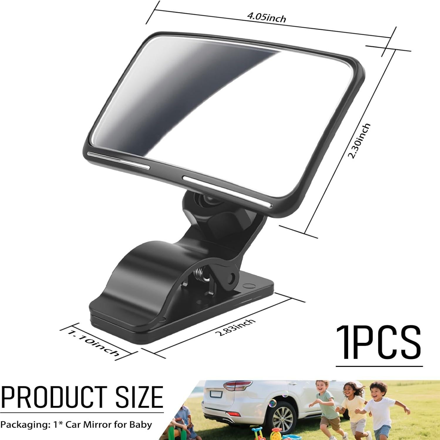 Espejo Retrovisor para Bebé VKQTS 360° Clip-on Negro