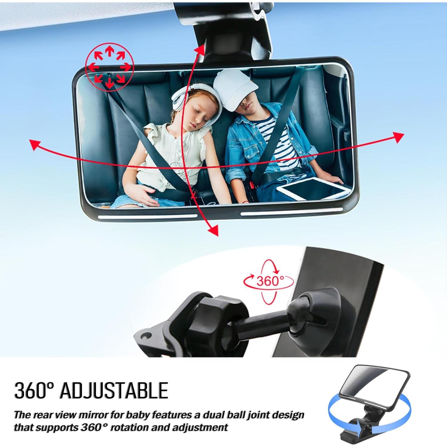 Espejo Retrovisor para Bebé VKQTS 360° Clip-on Negro