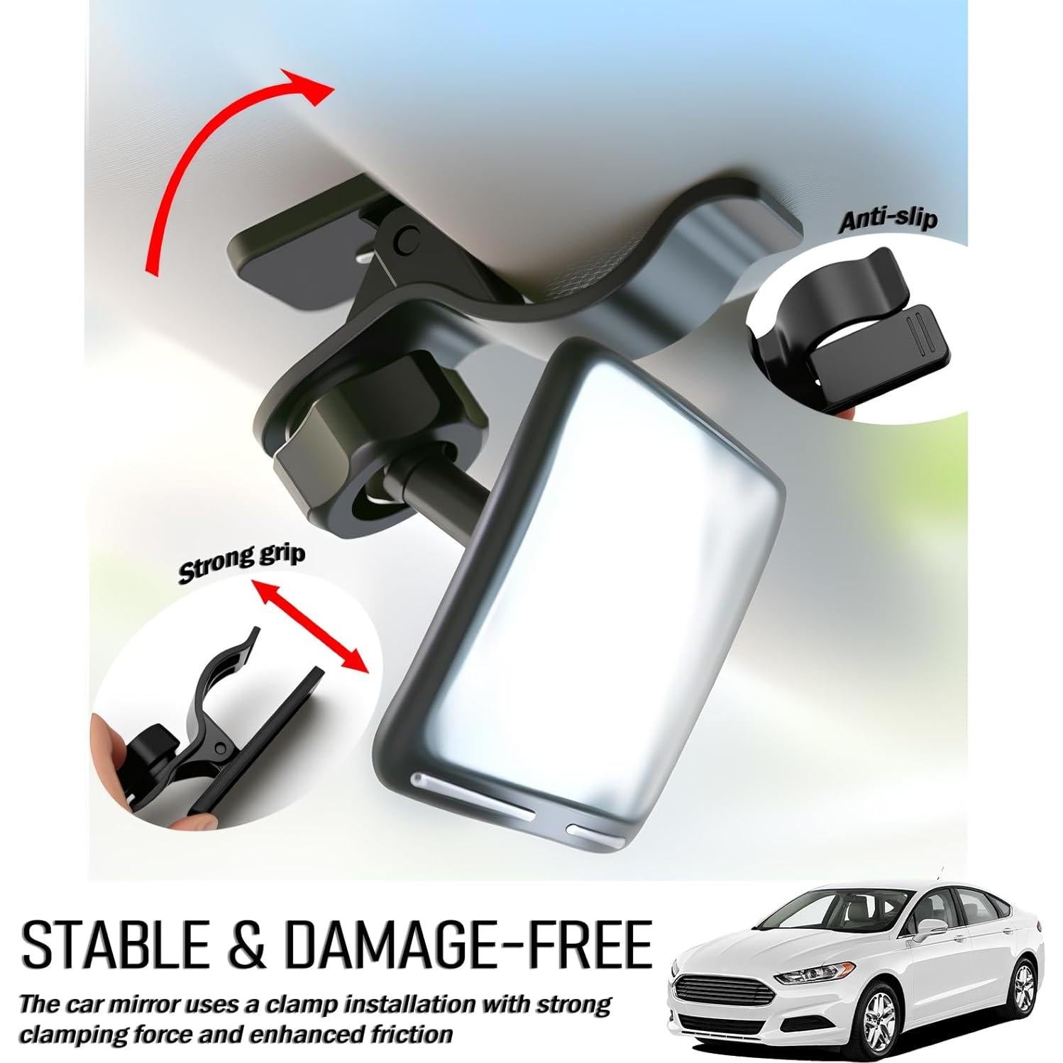 Espejo Retrovisor para Bebé VKQTS 360° Clip-on Negro