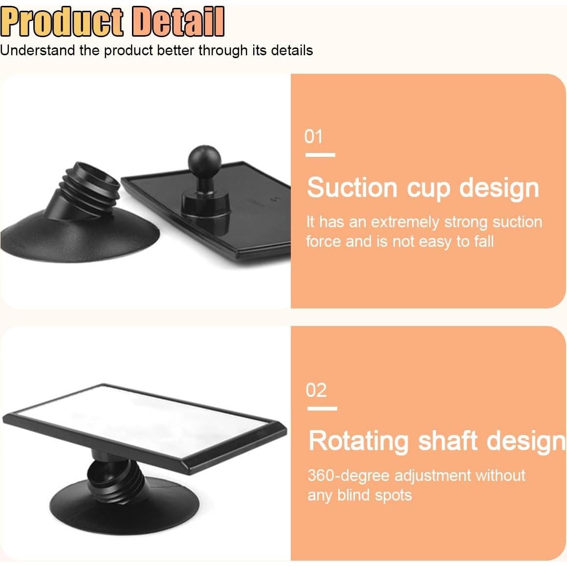 Espejo Retrovisor Interior para Bebés UHANBUT Ajustable 12x6cm