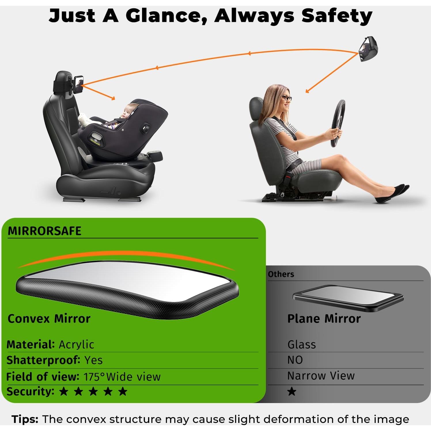 Espejo de Coche para Bebé Mirrorsafe BBJ-09 Irrompible