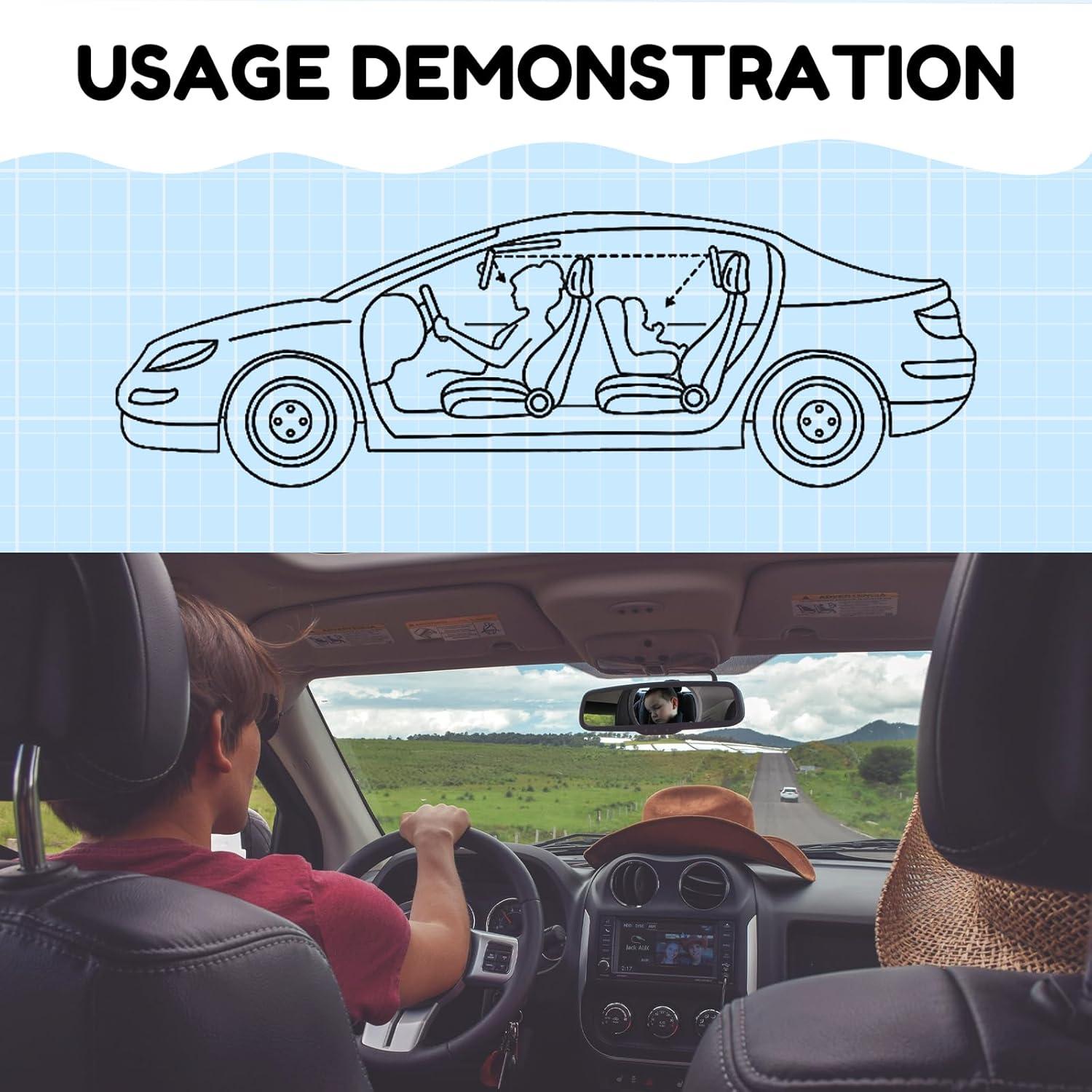 Espejo de Coche para Bebé AMZAUTO - Asiento Mirando Atrás