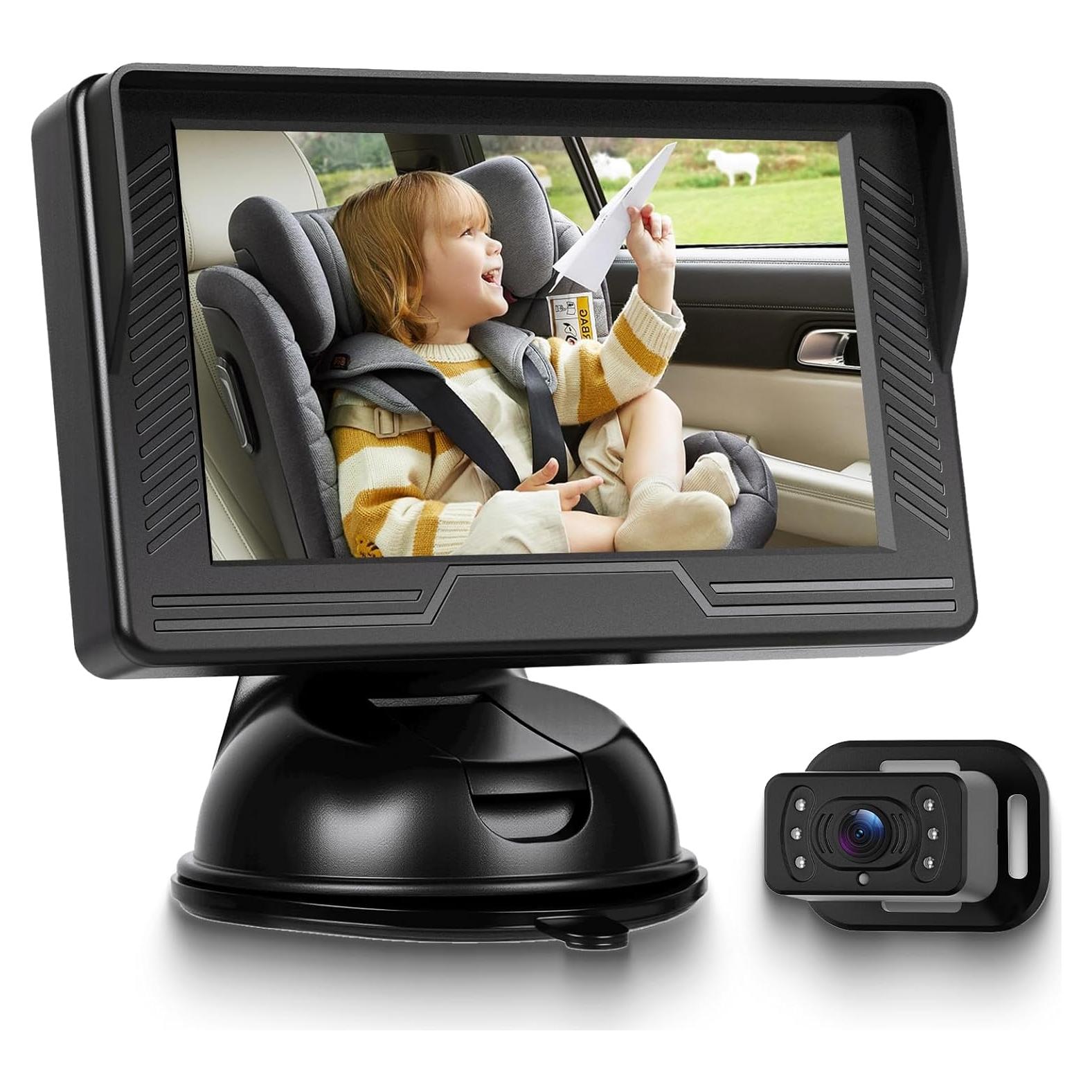 Monitor de Coche para Bebés Upriding 4.3" con Cámara Gran Angular