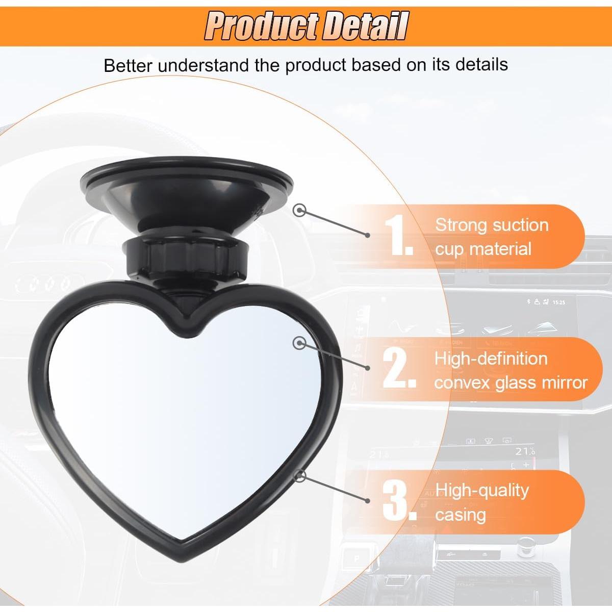 Espejo Retrovisor para Bebés Tuxihapp Corazón Ajustable 360°