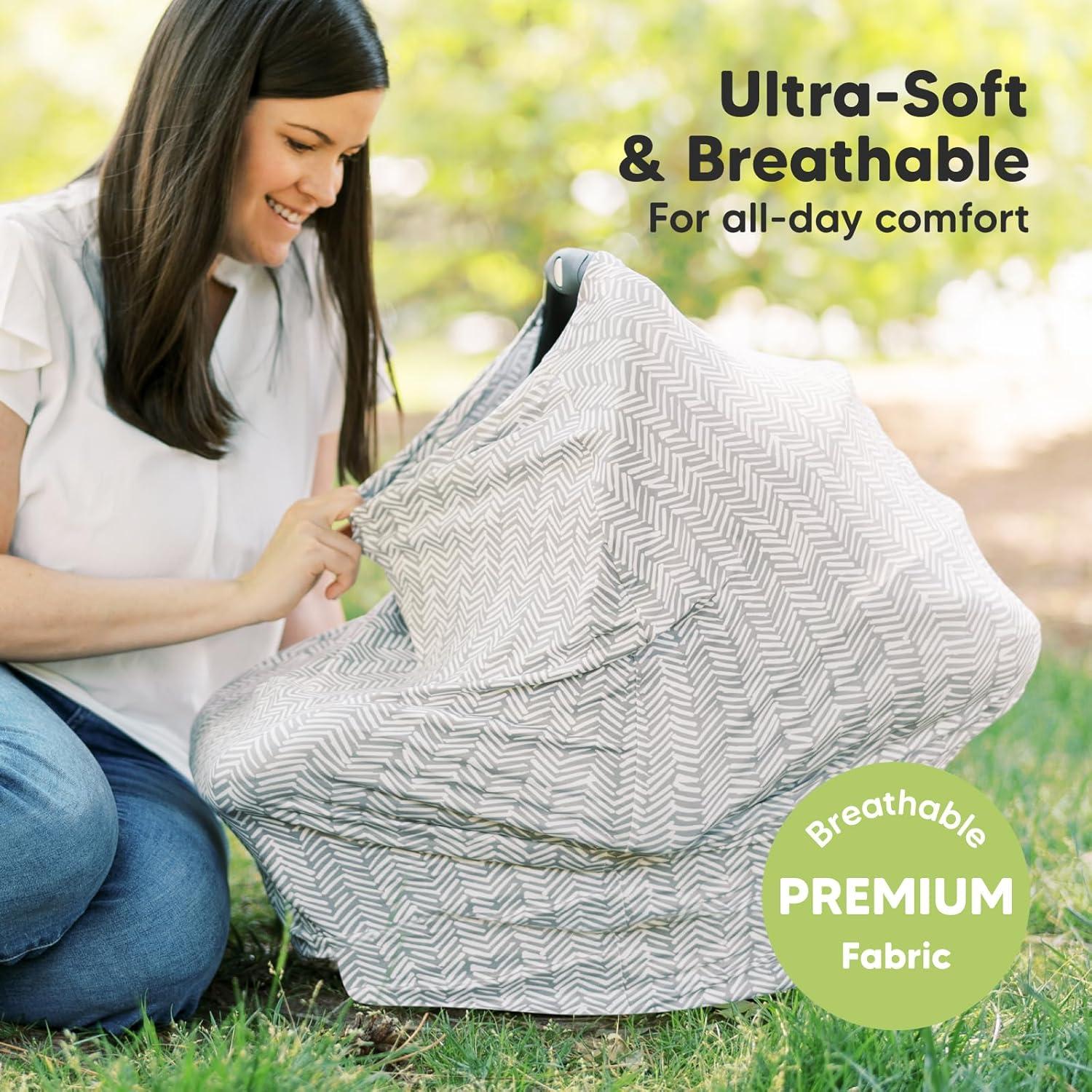 Espejo de Auto para Bebés KeaBabies 360° y Funda de Lactancia