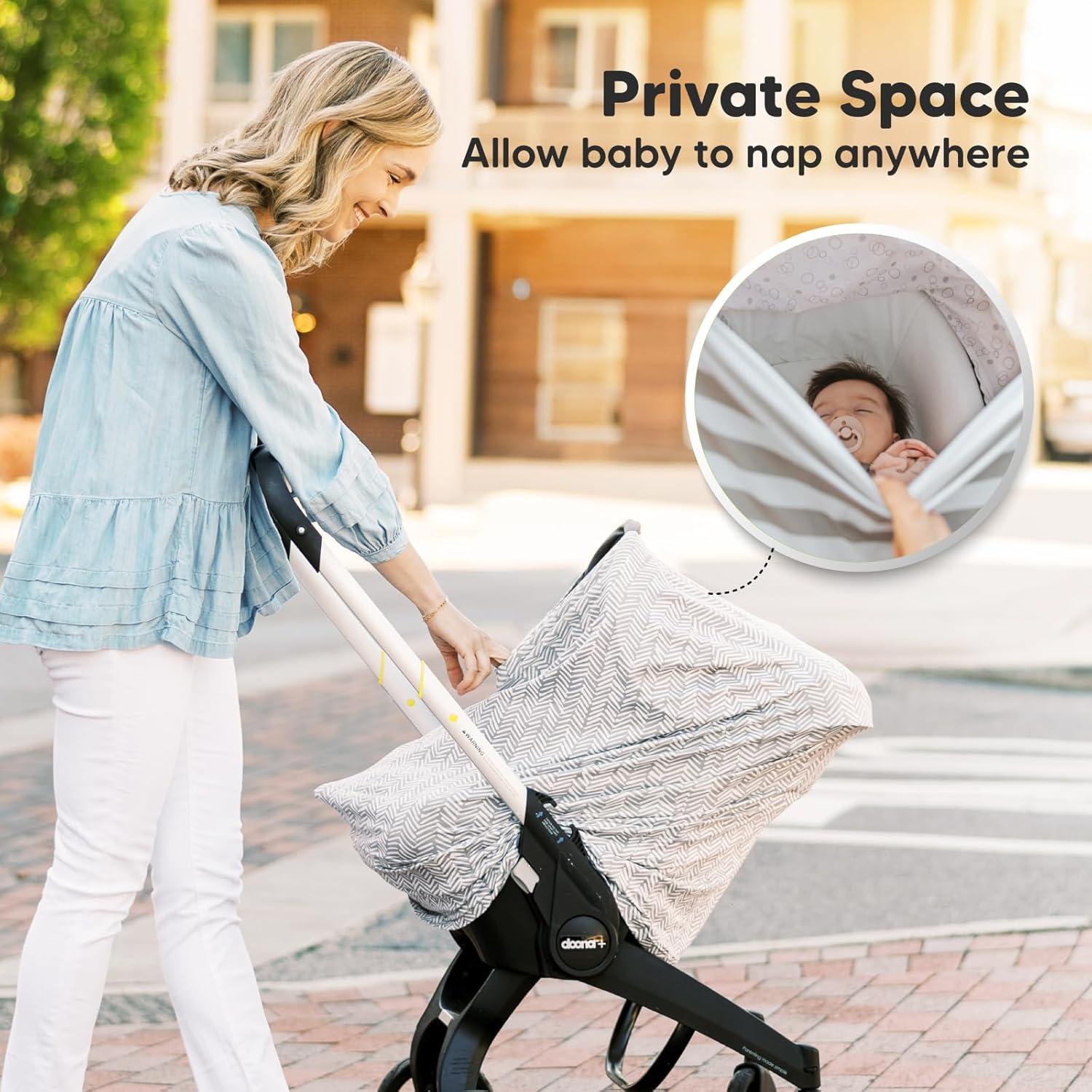 Espejo de Auto para Bebés KeaBabies 360° y Funda de Lactancia