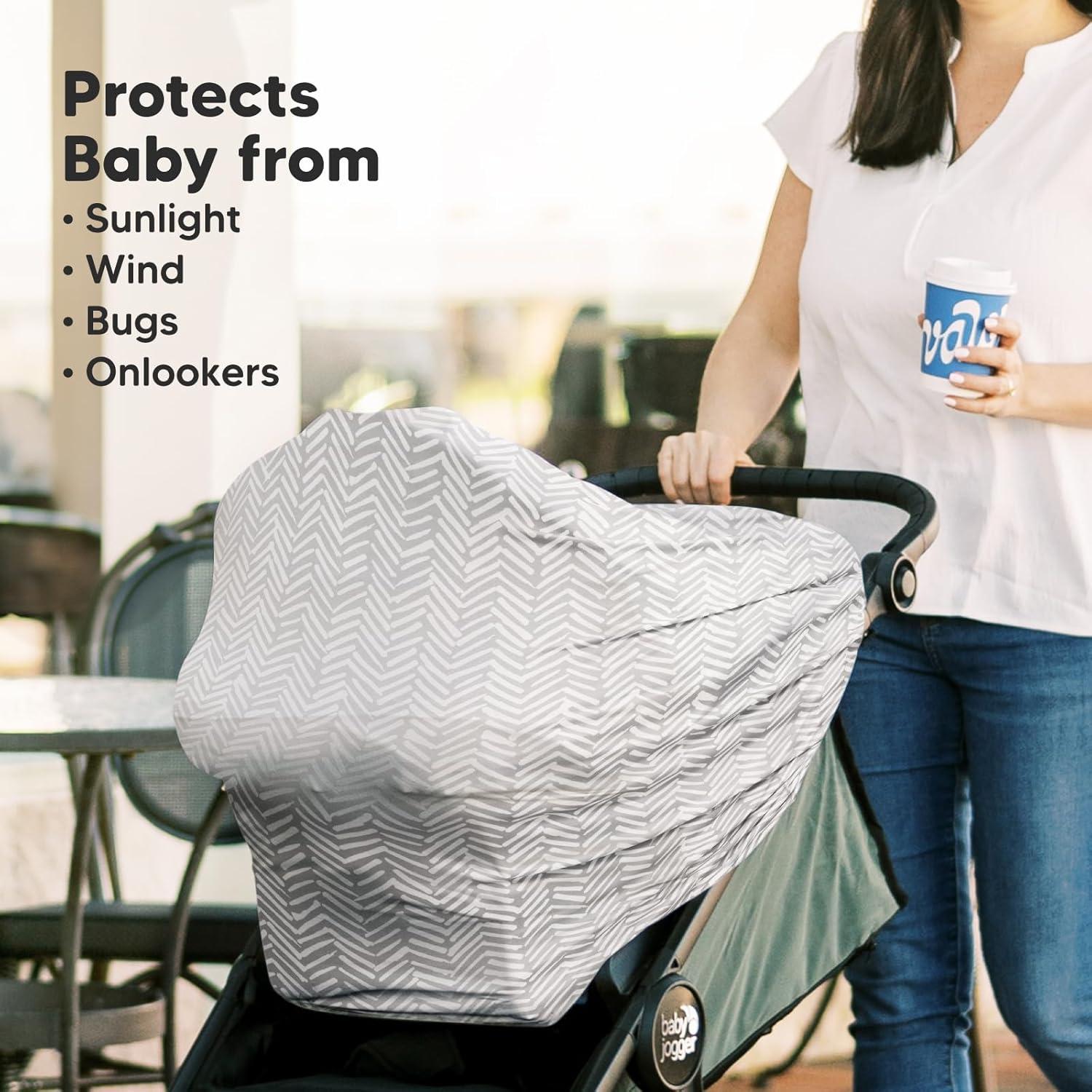 Espejo de Auto para Bebés KeaBabies 360° y Funda de Lactancia