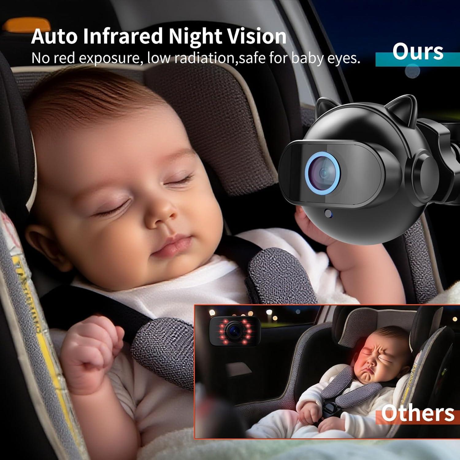 Cámara de Auto para Bebés CY401 4.3" HD 1080P con Zoom 4X