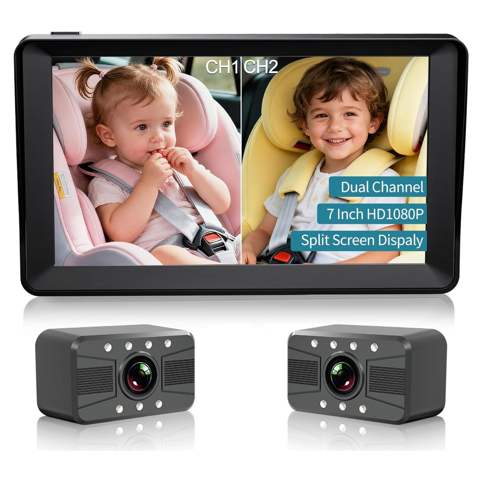 Cámara para Bebés HUBOOK con Pantalla de 7" HD y Doble Cámara